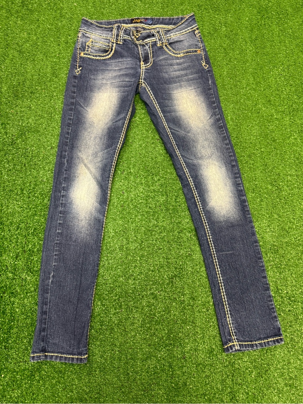 Angels Jeans Womens Size 5 Blue Medium Wash Skinny Slim Stretch 5-Pocket Denim